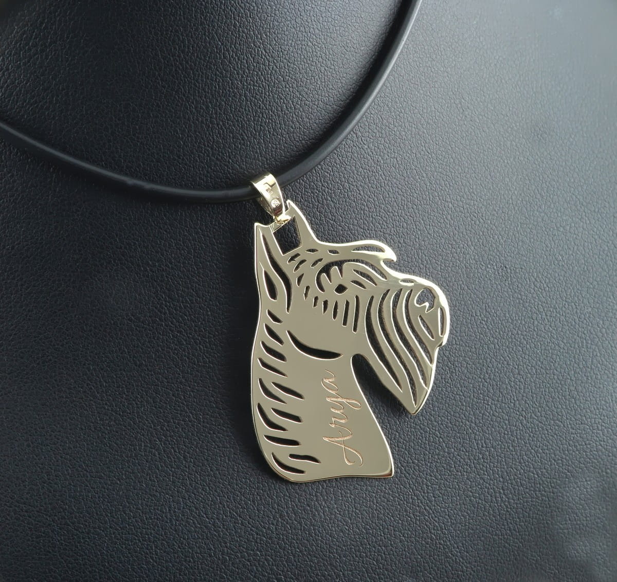 Złota zawieszka Głowa Sznaucera