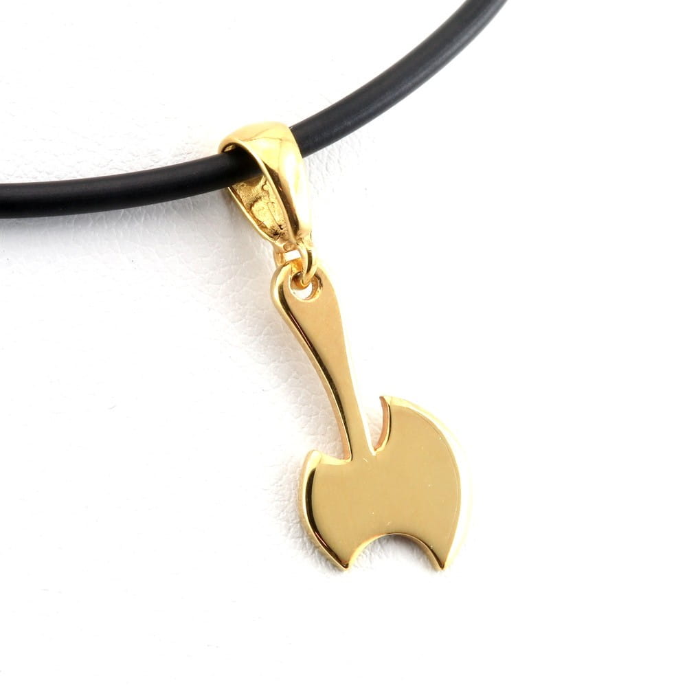 Srebrna pozłocona zawieszka - siekiera toporek