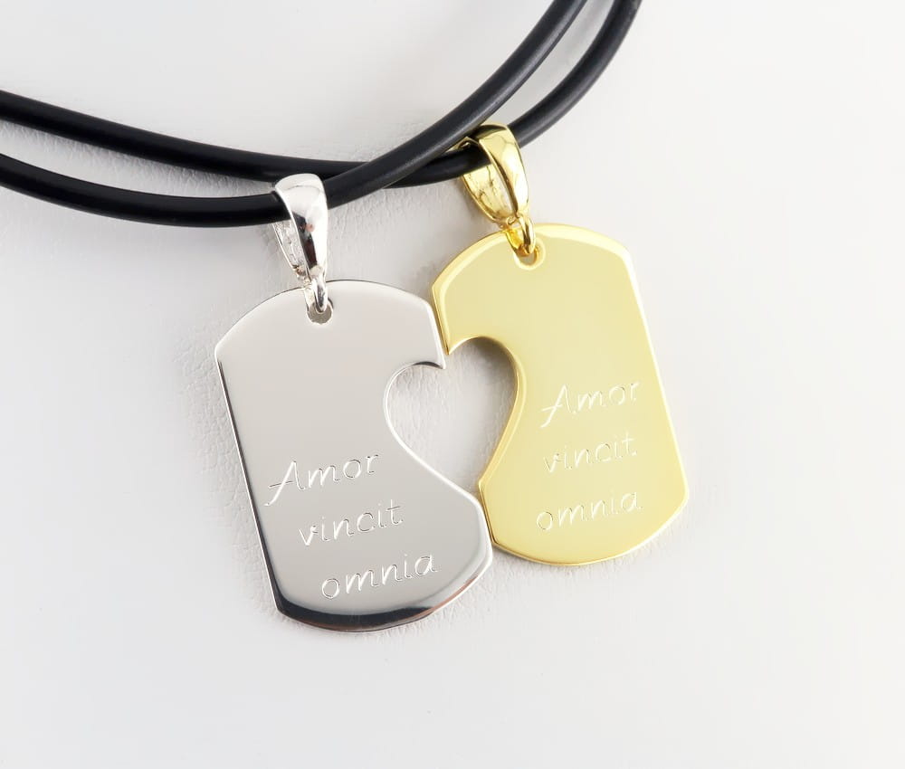 Komplet srebrnych nieśmiertelników dla pary