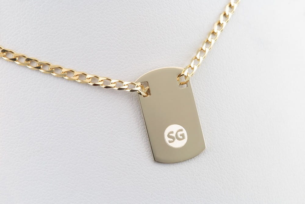 Złoty nieśmiertelnik Linda żółty