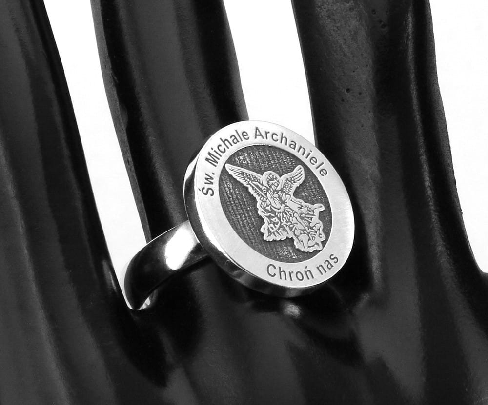 Srebrny pierścień Św.Michał