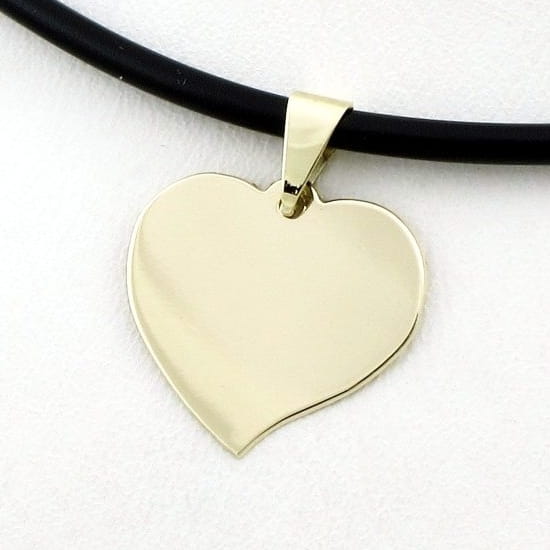 Złota zawieszka serduszko 14mm taliowane