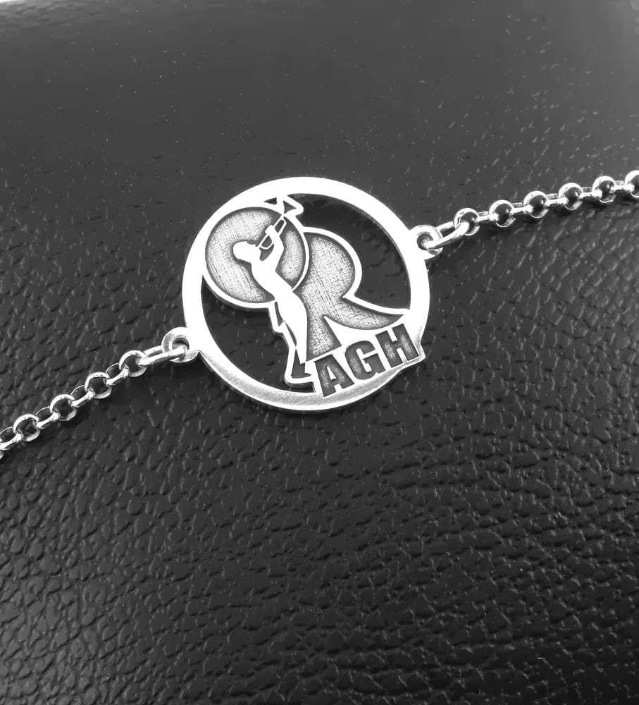 Srebrna bransoletka AGH