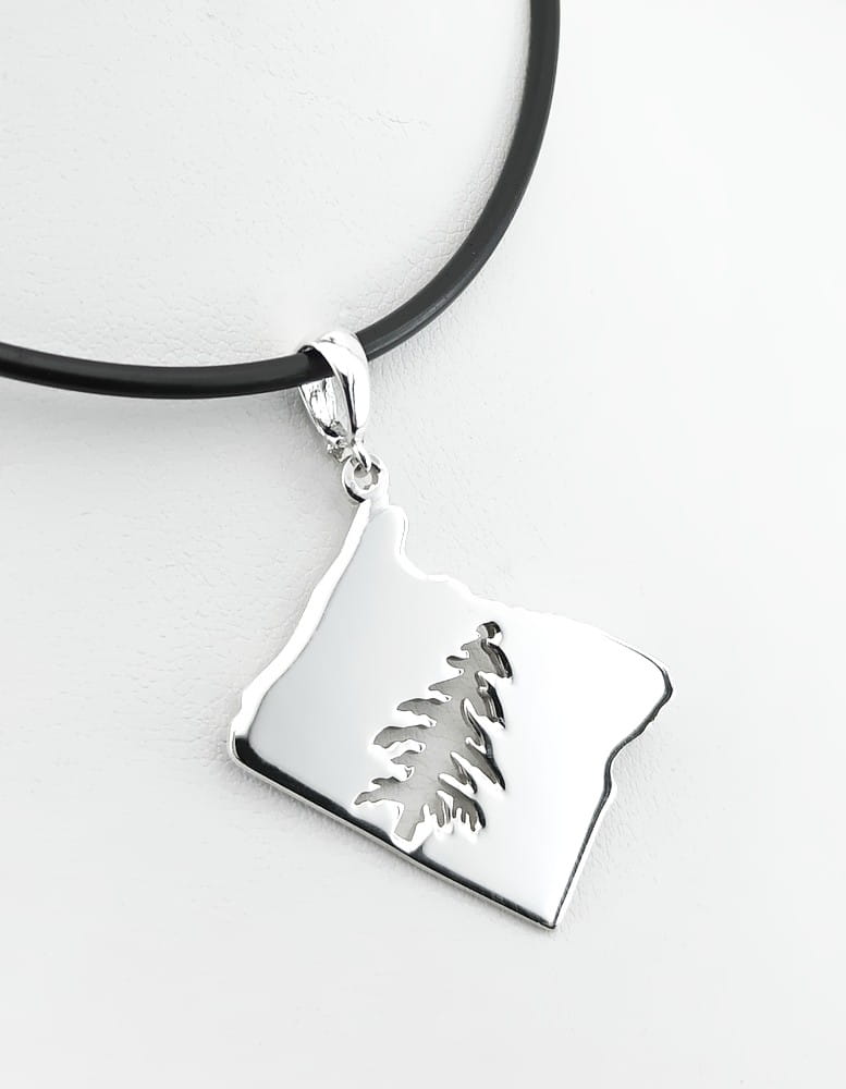 Srebrny wisor w kształcie stanu Oregon