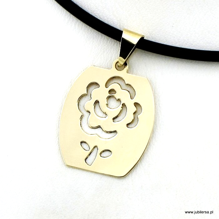 złota zawieszka kwiatek
