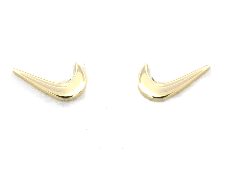 Złote kolczyki Swoosh Łyżwy