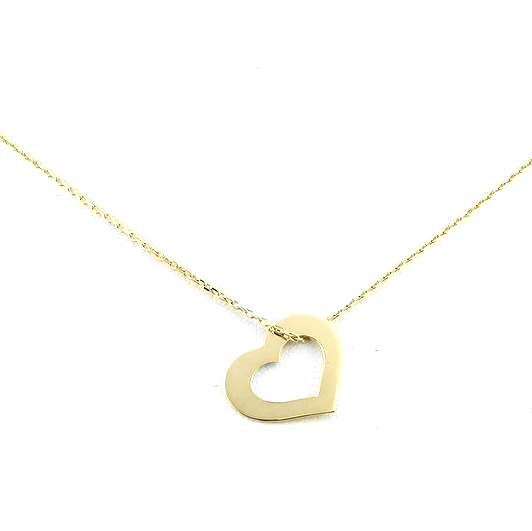 złota zawieszka z dużym serduszkiem