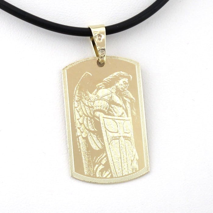 Złoty nieśmiertelnik z grawerem Anioła Gabriela