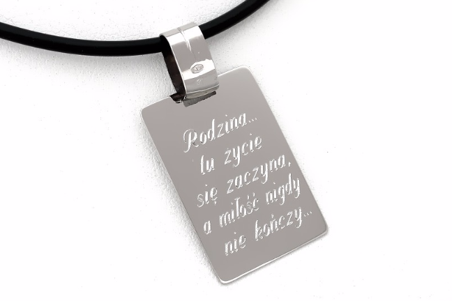 Duży Nieśmiertelnik z białego złota