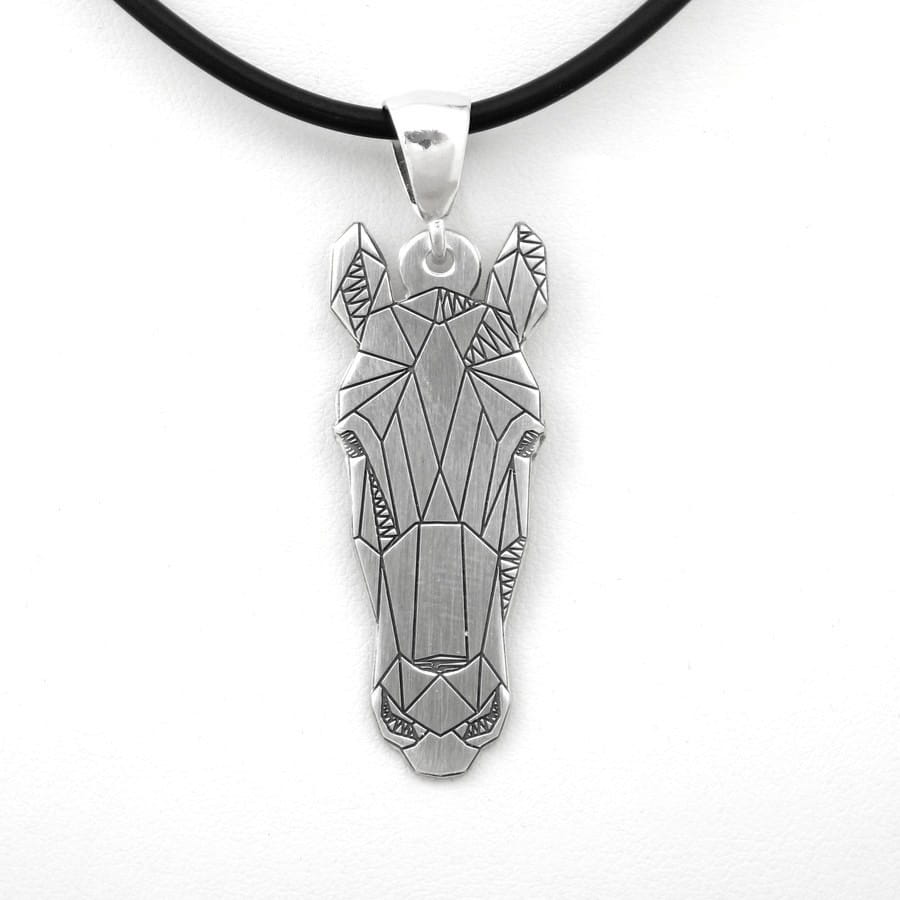 Srebrny wisior głowa konia na wzór tatuażu